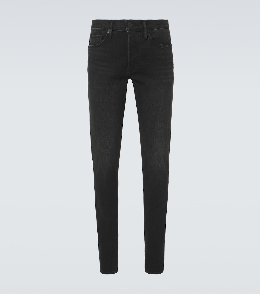

Узкие джинсы с кожаной отделкой Tom Ford, Special Black