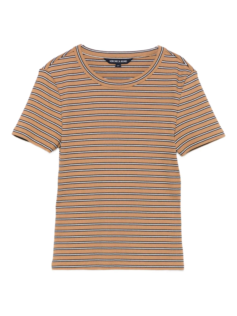 

Полосатая рубчатая футболка Pruitt Veronica Beard, коричневый