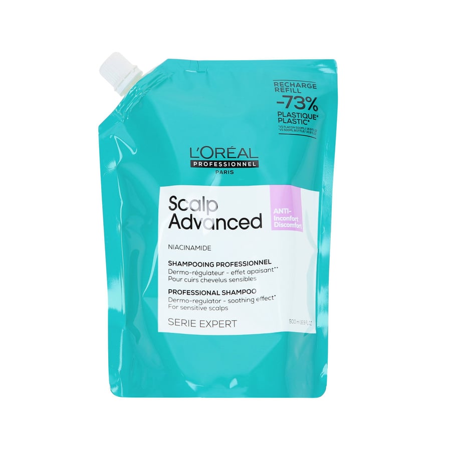 

L'Oreal Professionnel, Scalp Advanced Anti Discomfort Refill, успокаивающий шампунь для чувствительной кожи головы 500 мл