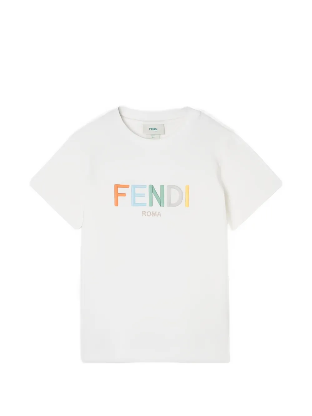 

Футболка с вышитым логотипом Fendi Kids, белый