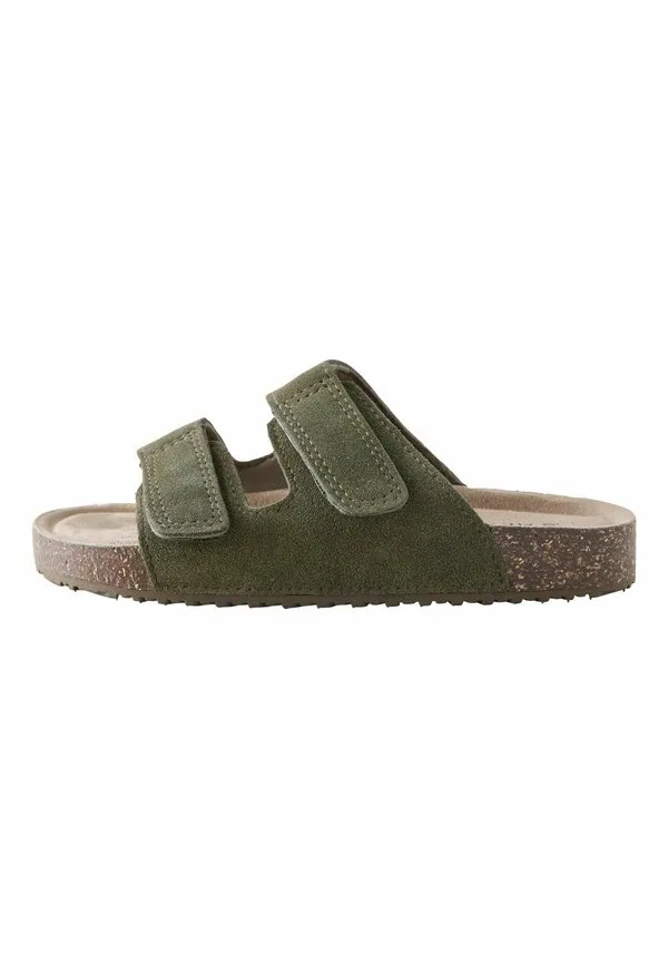 Сандалии-Шлепанцы с пробковой подошвой стандартного кроя. мюли Next, Khaki Suede