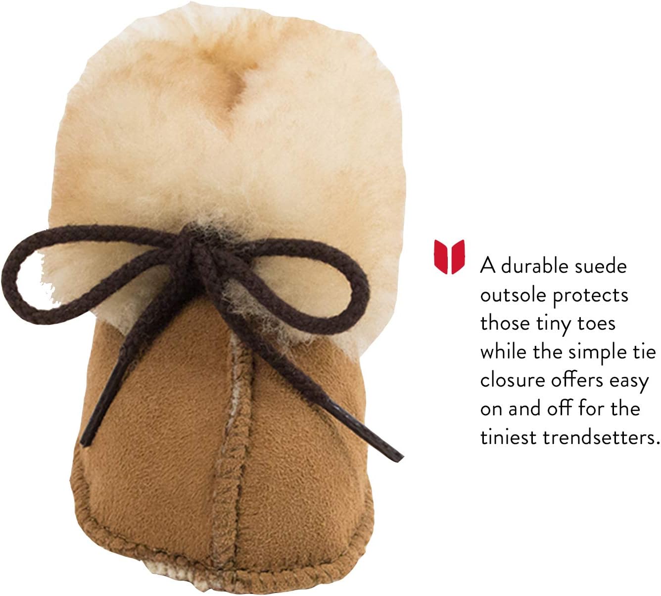 Настоящие шерстяные ботиночки Minnetonka (для младенцев/малышей), Infant (0-12 Months) Golden Tan — фото 3