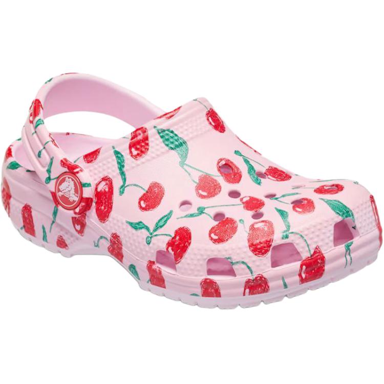 Классические противоскользящие износостойкие низкие детские сандалии Clog Kids' Crocs, розовый — фото 3