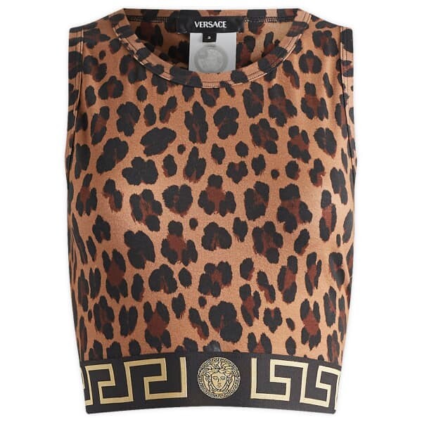 

Леопардовая майка Versace, золотой
