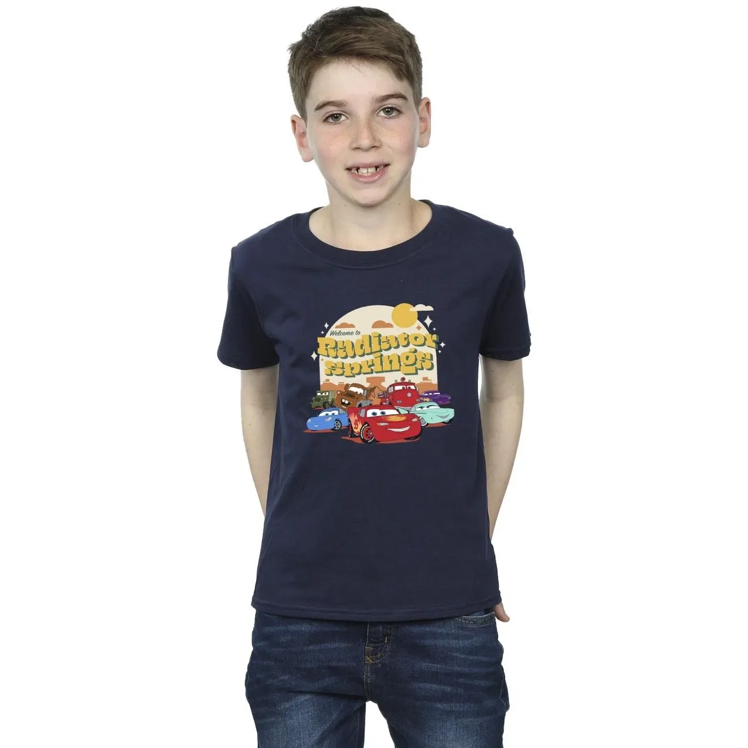 Детская футболка с принтом Disney Cars, темно-синий