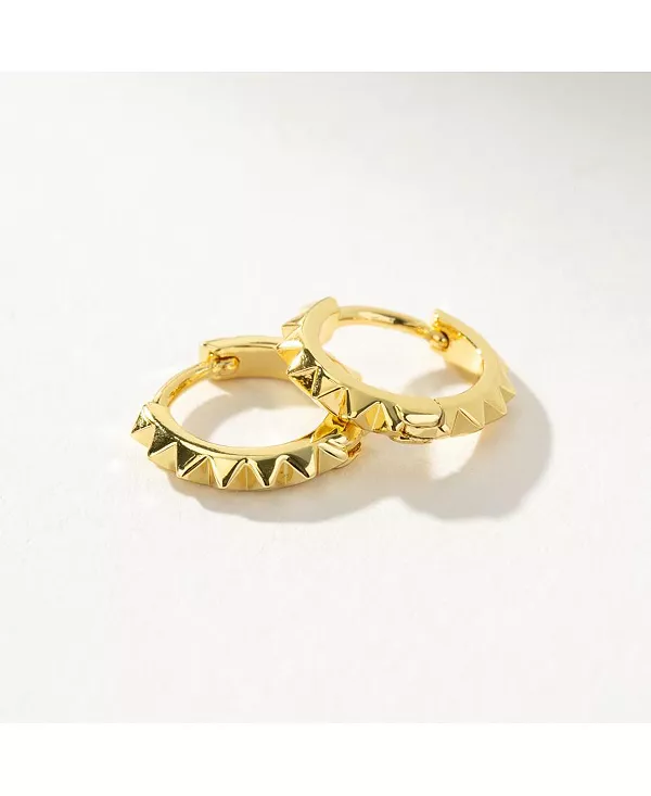 

Миниатюрные текстурированные серьги-хагге с покрытием из 14-каратного золота Uncommon James, gold