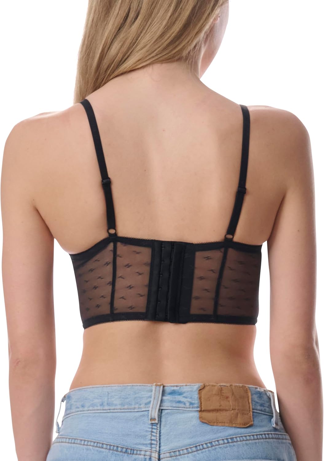 Женский бюстгальтер-бюстье Tommy Hilfiger без подкладки на косточках, Black — фото 4