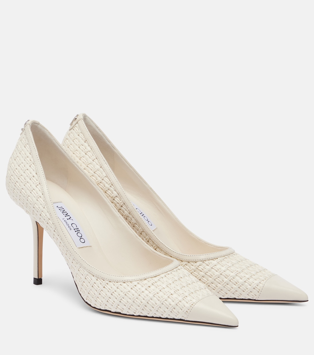 Туфли Love 85 с эффектом рафии Jimmy Choo, Latte/Latte