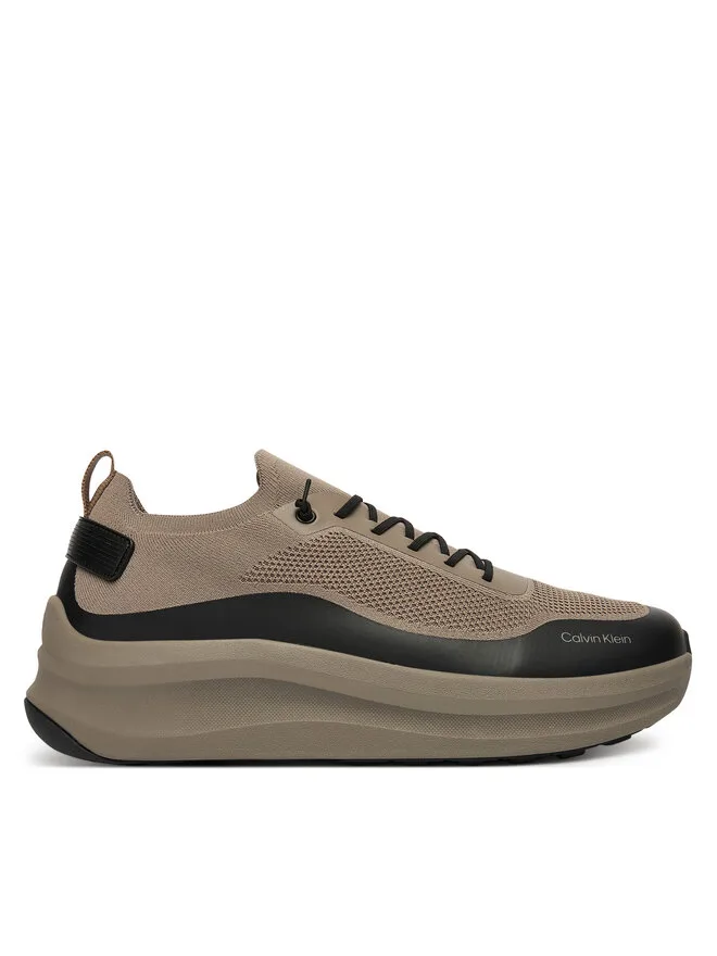 Calvin Klein Кроссовки Chunky Runner Lace Up Sock Knit YM0YM01457 коричневые