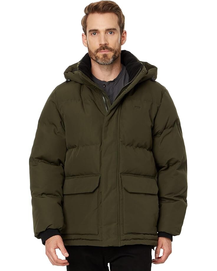 

Парка Levi's Arctic Cloth Midlength Hooded Parka, оливковый