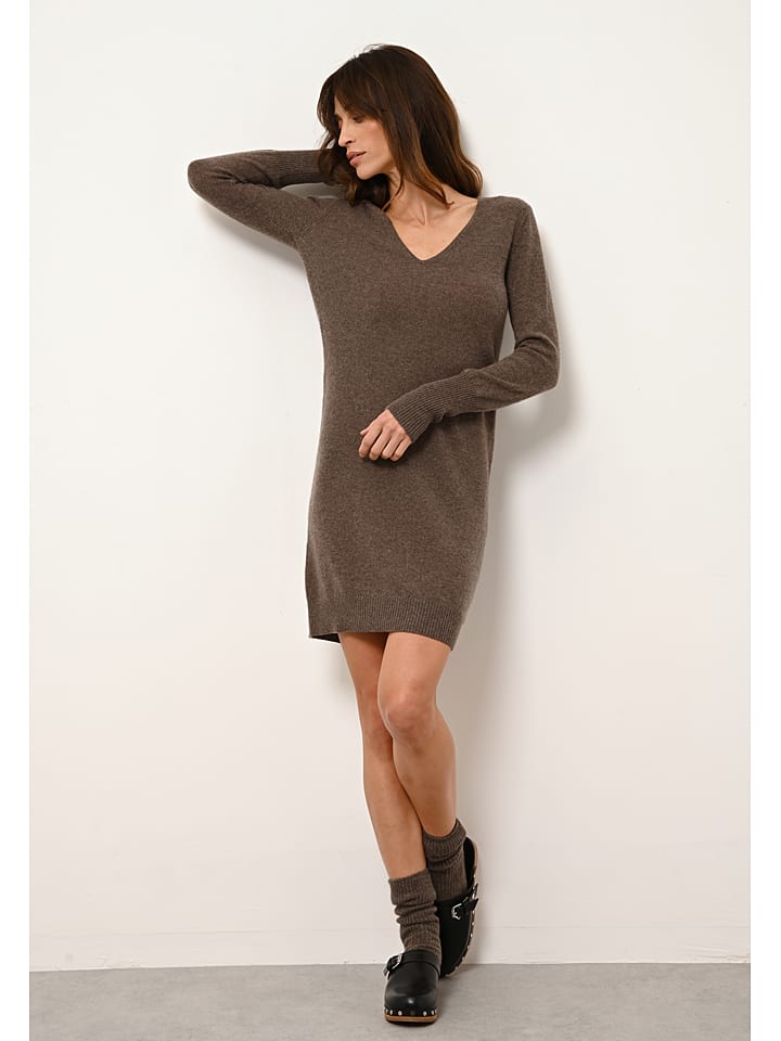 

Короткое платье Just Cashmere, коричневый