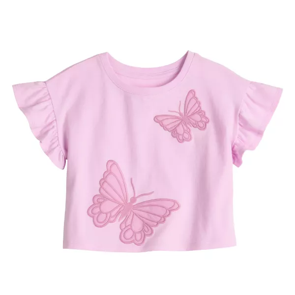 

Футболка с расклешенными рукавами для девочек 4-12 лет Jumping Beans, цвет butterfly purple