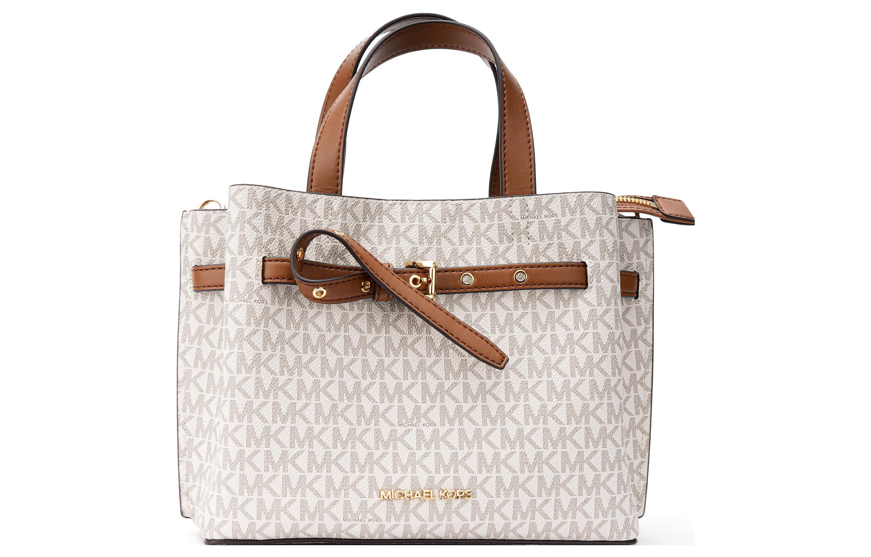 

MICHAEL KORS Сумка Emilia Canvas Square, сумка на плечо, маленькая женская, цвет "ванильно-белый"