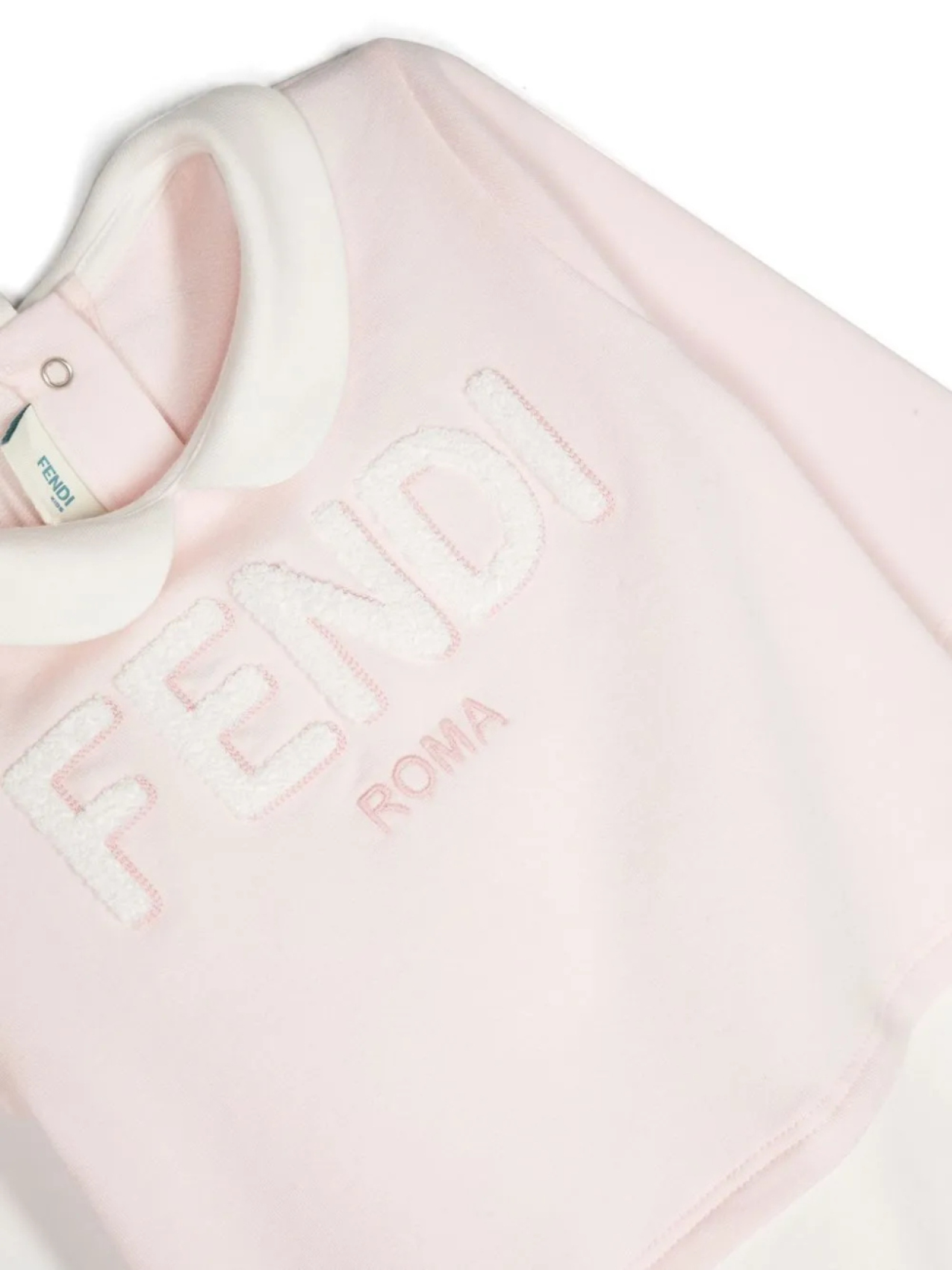 Комплект для новорожденного с вышитым логотипом Fendi Kids, розовый — фото 3