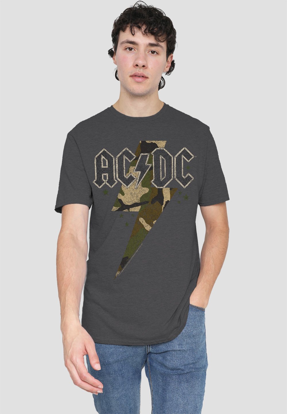

Футболка с принтом AC DC CAMO BOLT Cotton Soul, антрацит