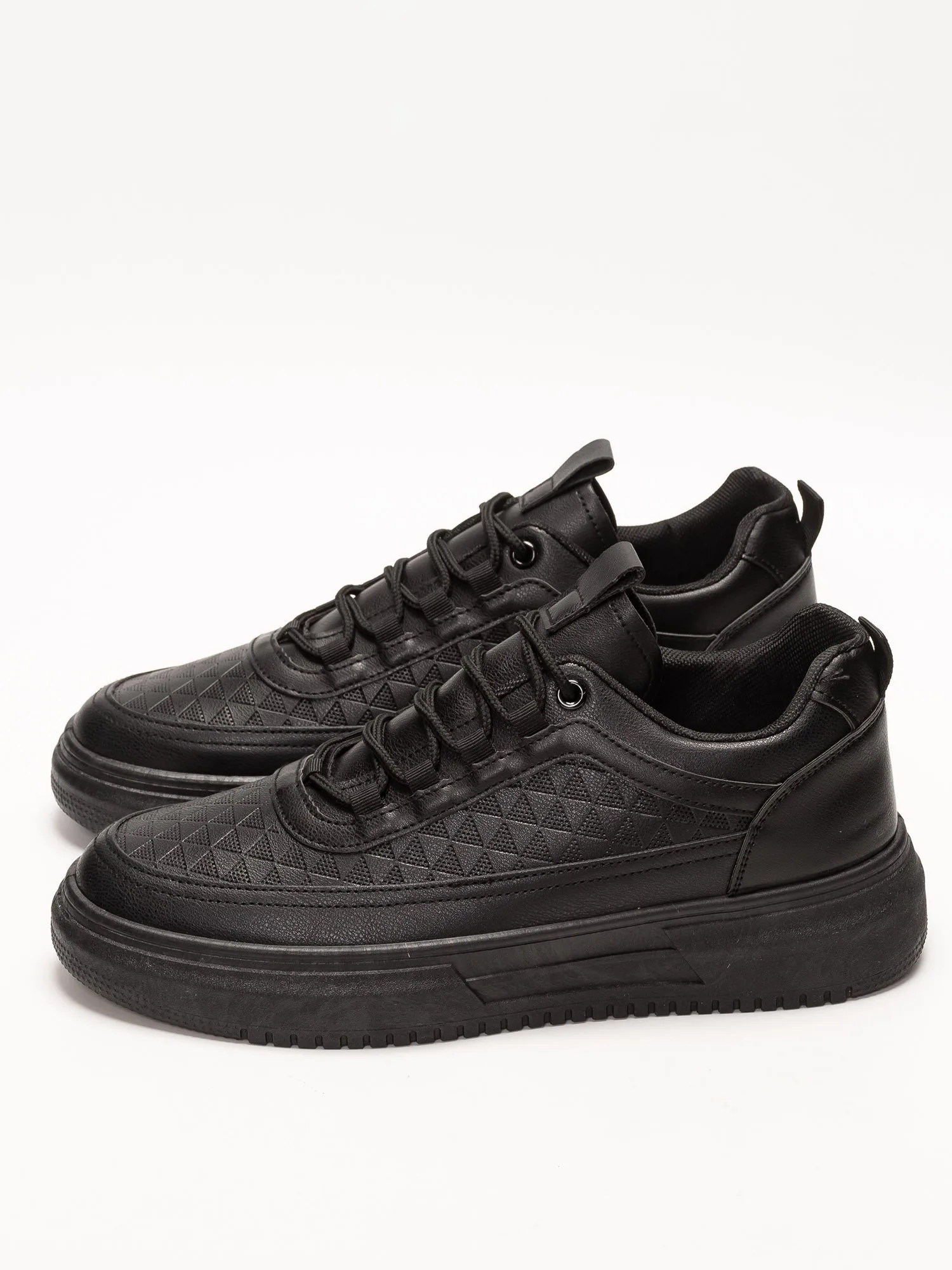 Низкие кроссовки на платформе со шнуровкой SVEC SELECT, Black — фото 4