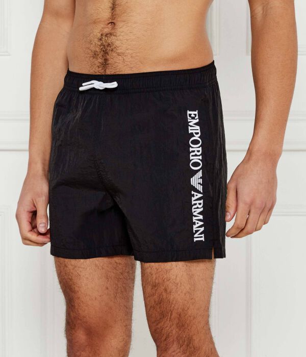 

Пляжные шорты мужские Emporio Armani с логотипом, черный
