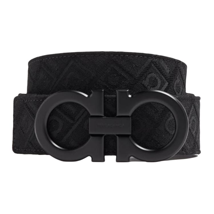 

Ferragamo Мужской ремнь из телячьей кожи черный 3,8 см, Black