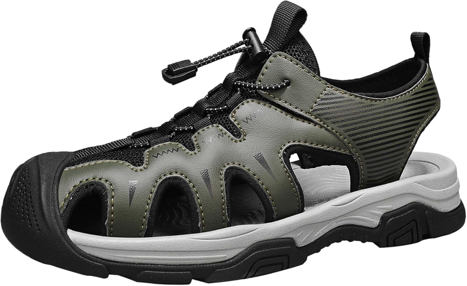 

Сандалии и шлепанцы с отверстиями для мужчин с противоскользящей подошвой для ношения на улице Cyyds, зеленый