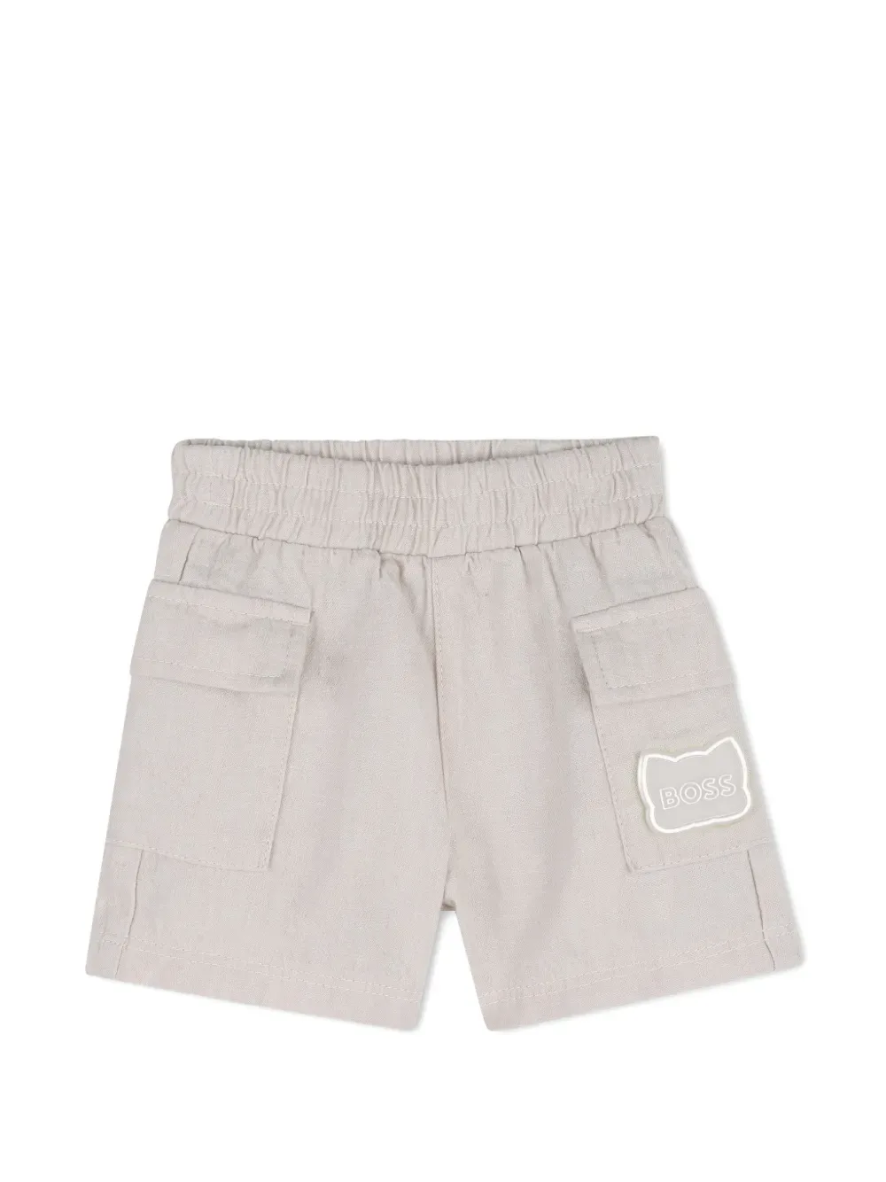 Комплект из топа и шортов с логотипом BOSS Kidswear, бежевый — фото 4