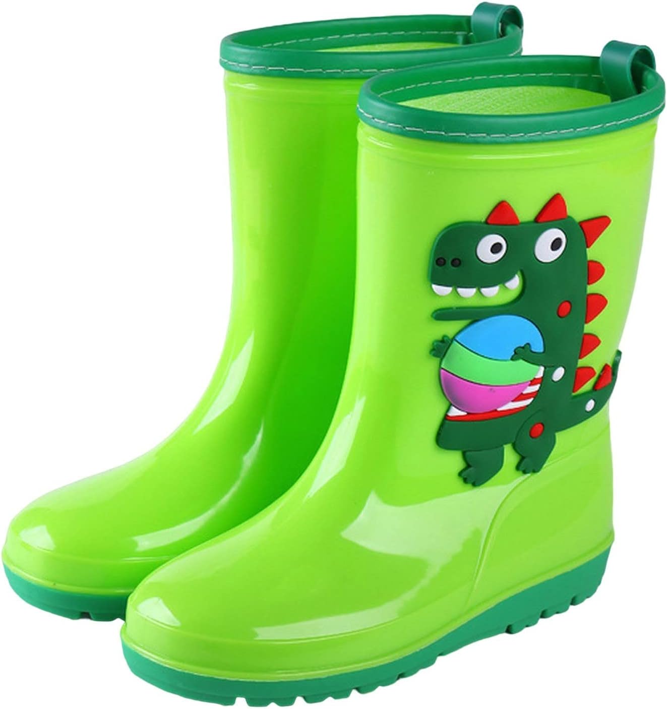 

Детские резиновые сапоги для мальчиков и девочек, детская обувь для дождливой погоды, водонепроницаемые кроссовки, детские сапожки с динозаврами, резиновые сапоги для мальчиков Generic, зеленый