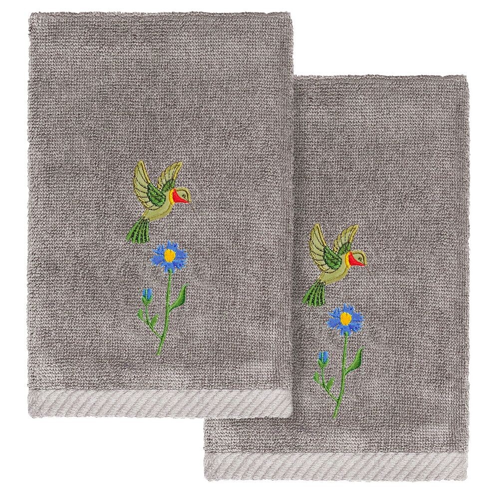 

Linum Home Textiles Турецкий хлопок Hada Набор украшенных полотенец для кончиков пальцев из 2 предметов, цвет Charcoal