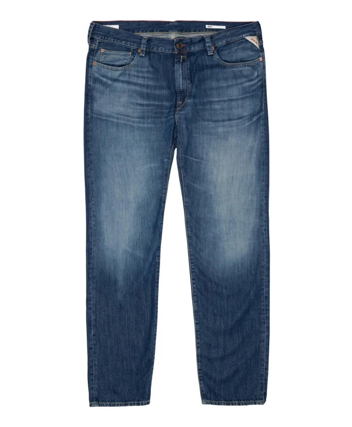 

Обычные свободные хлопковые джинсы с эффектом потертости. Replay, синий