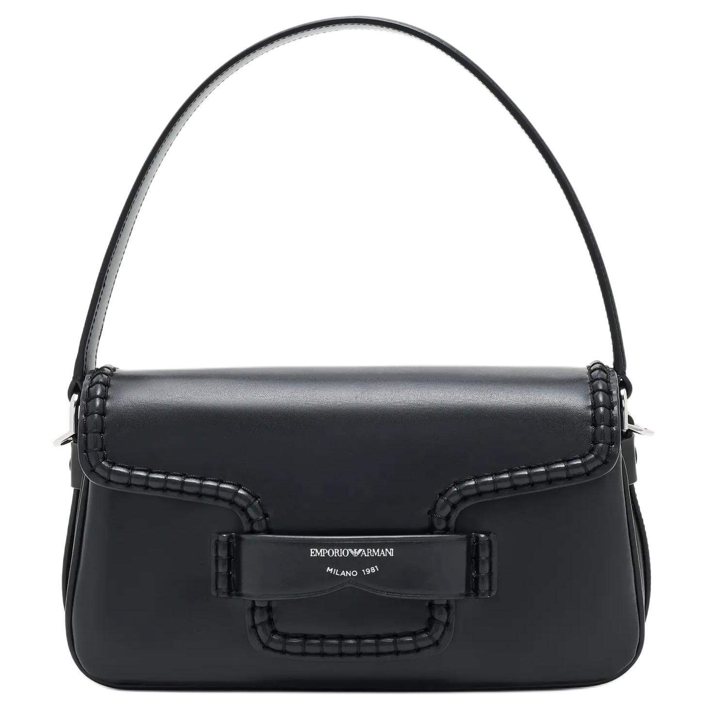 

EMPORIO ARMANI Женская черная сумка через плечо из спилка