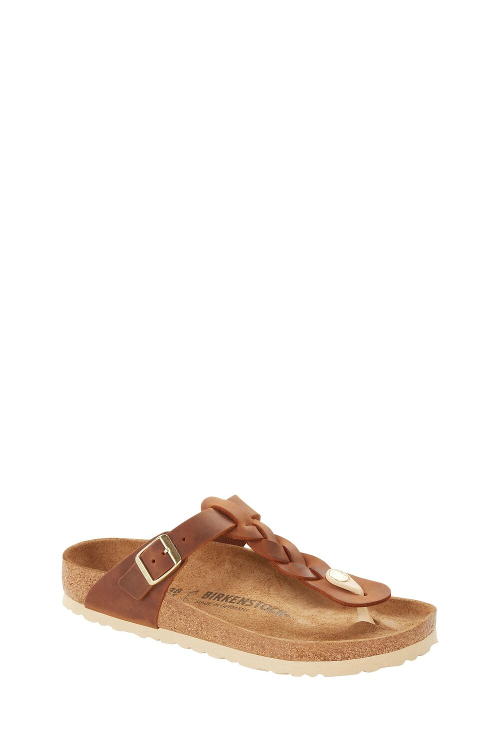 Коричневые промасленные босоножки Gizeh с косичками Birkenstock, коричневый