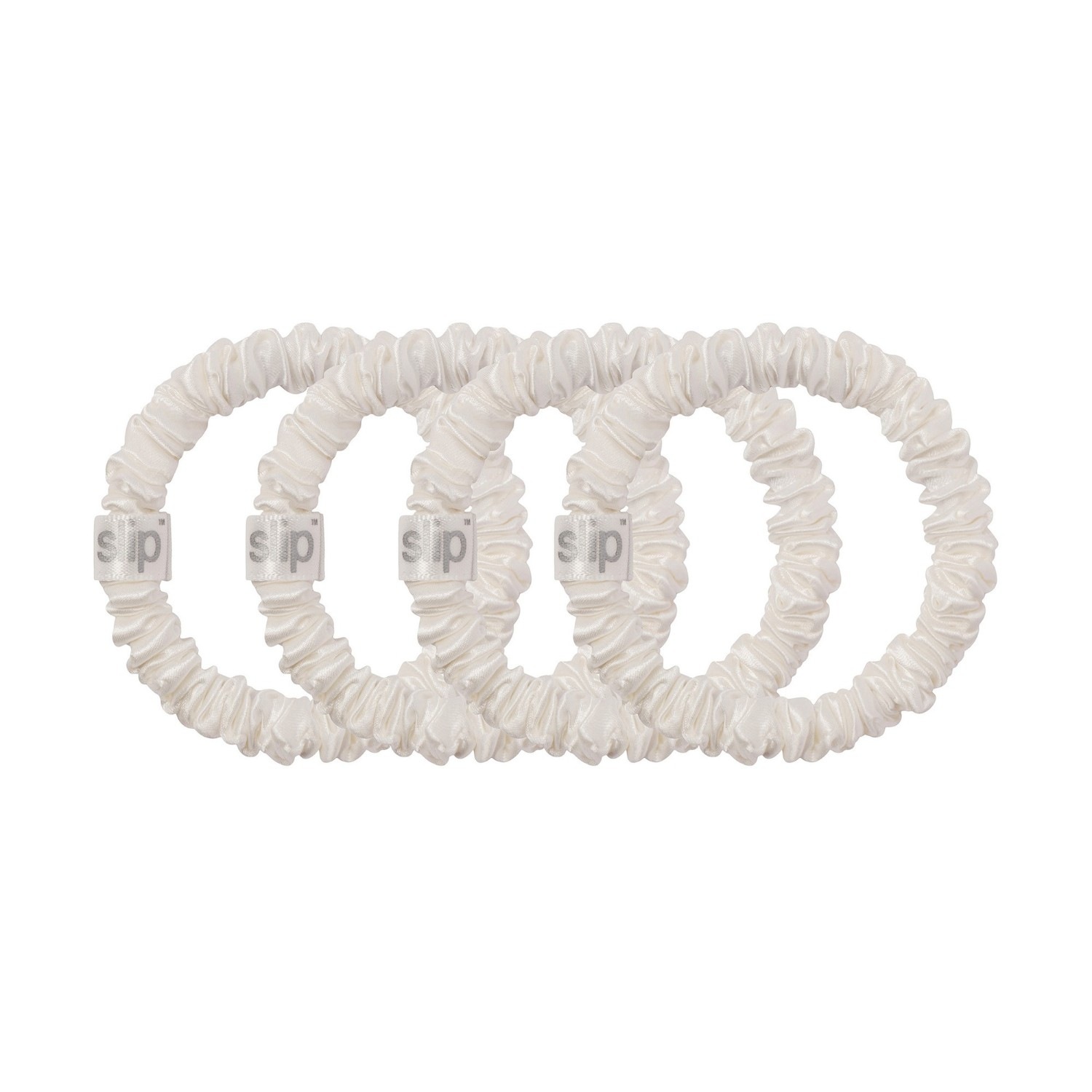 Резинка для волос schmal scrunchies back to basics, reine seide - kupfer Slip, white, количество 1 шт. — фото 2