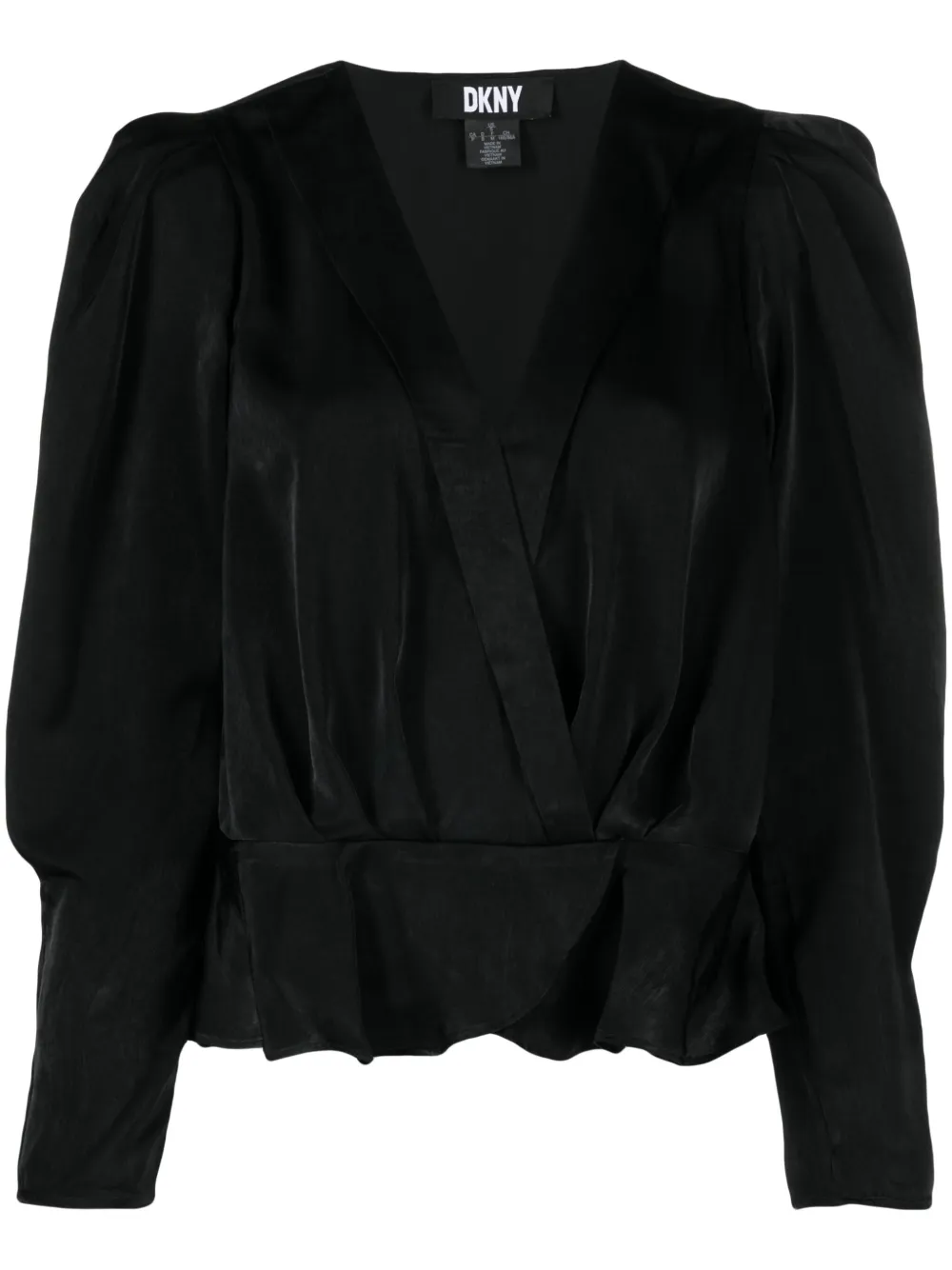 

Атласная блузка со складками DKNY, черный