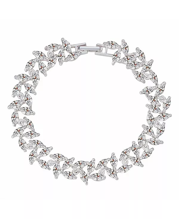 

Женский теннисный браслет с фианитами огранки «маркиз» Hollywood Sensation, silver