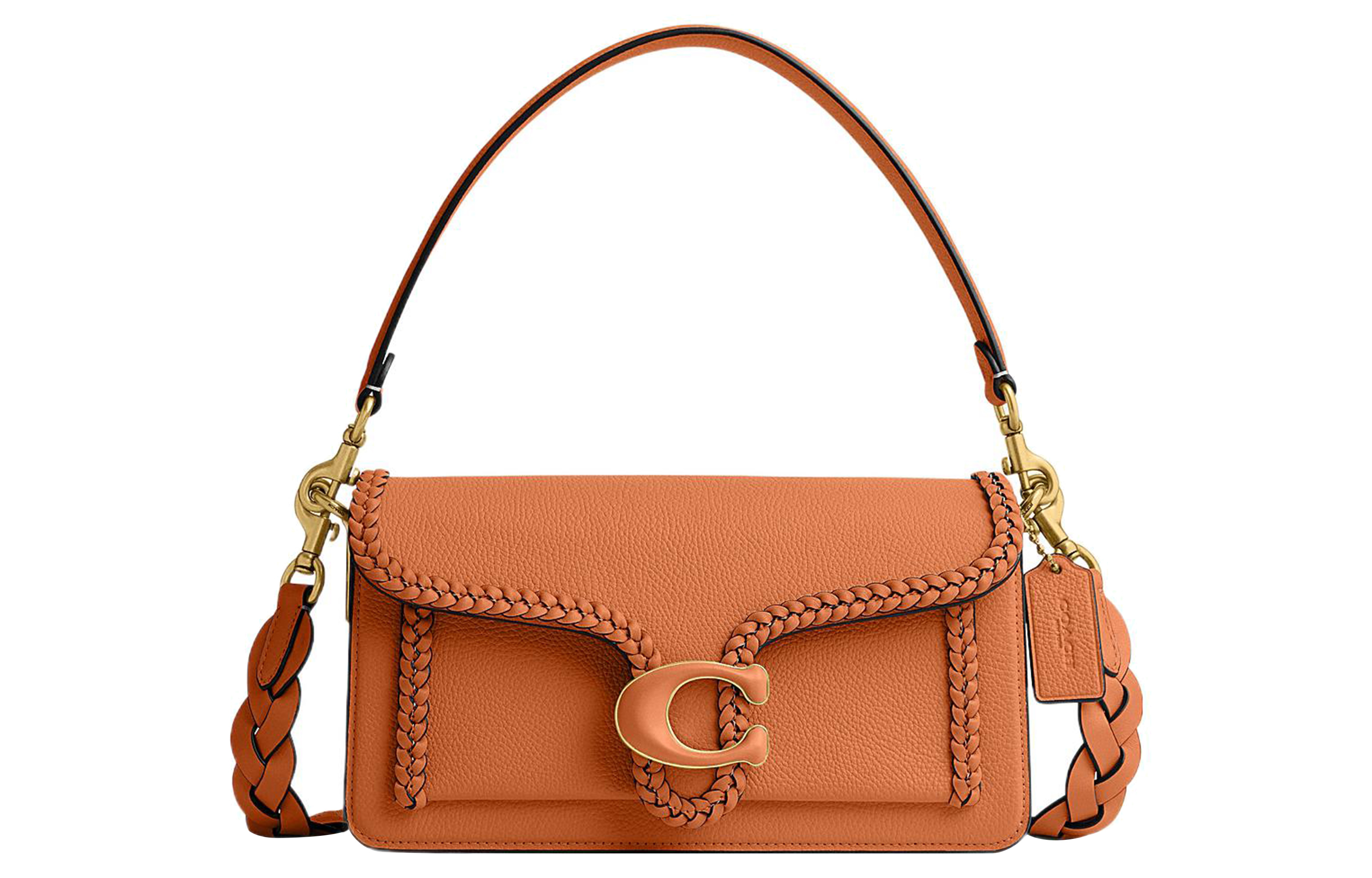 

COACH Женская оранжевая сумка-портфель из телячьей кожи