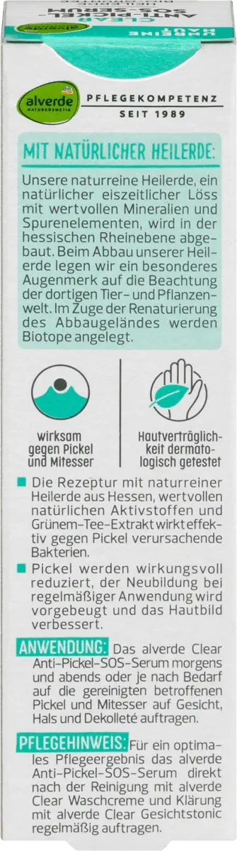 Сыворотка Alverde — Прозрачная SOS- против прыщей . NATURKOSMETIK, 15 мл — фото 3