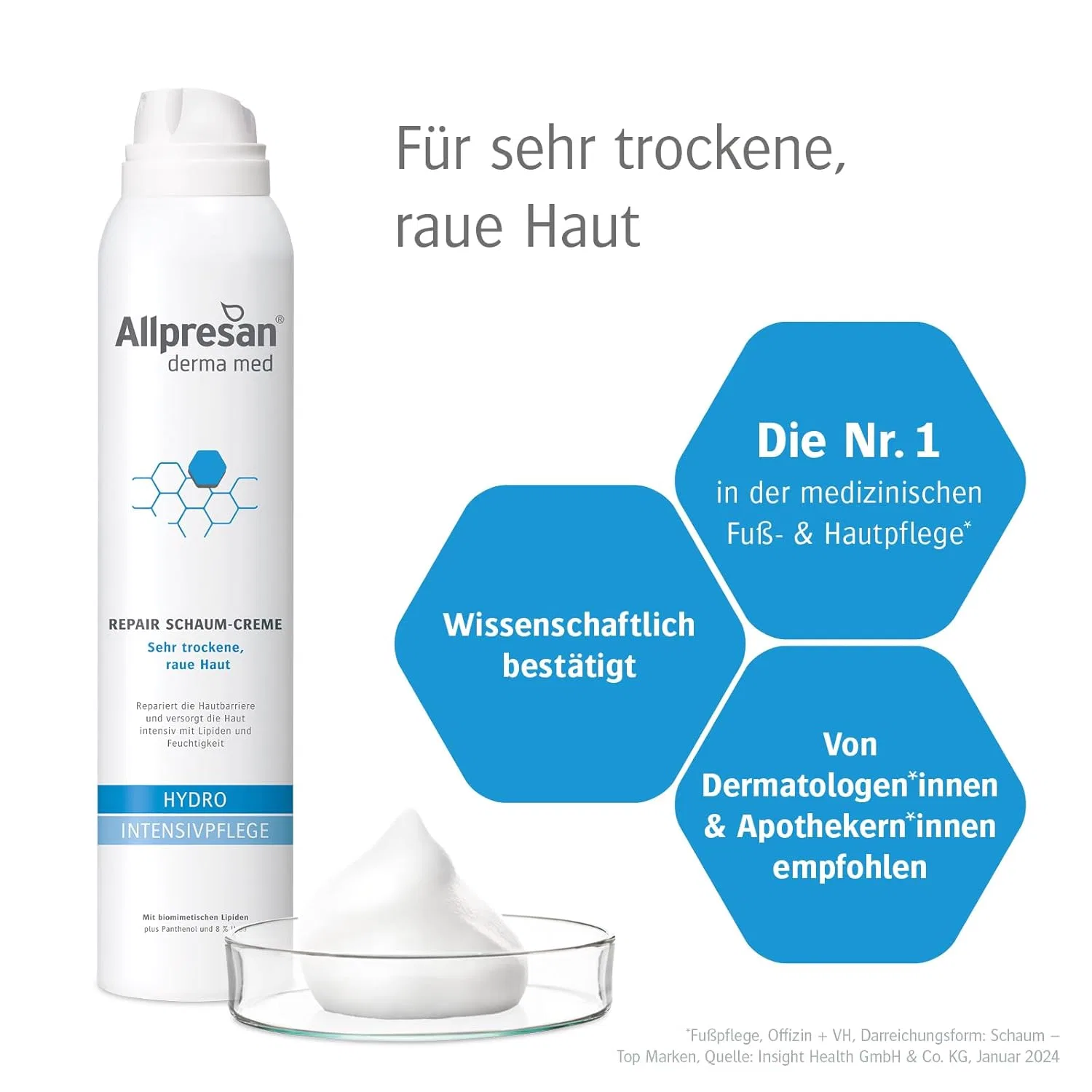 Интенсивный восстанавливающий крем-пена «Derma med Repair Foam Hydro» от Allpresan Allpresan — фото 3