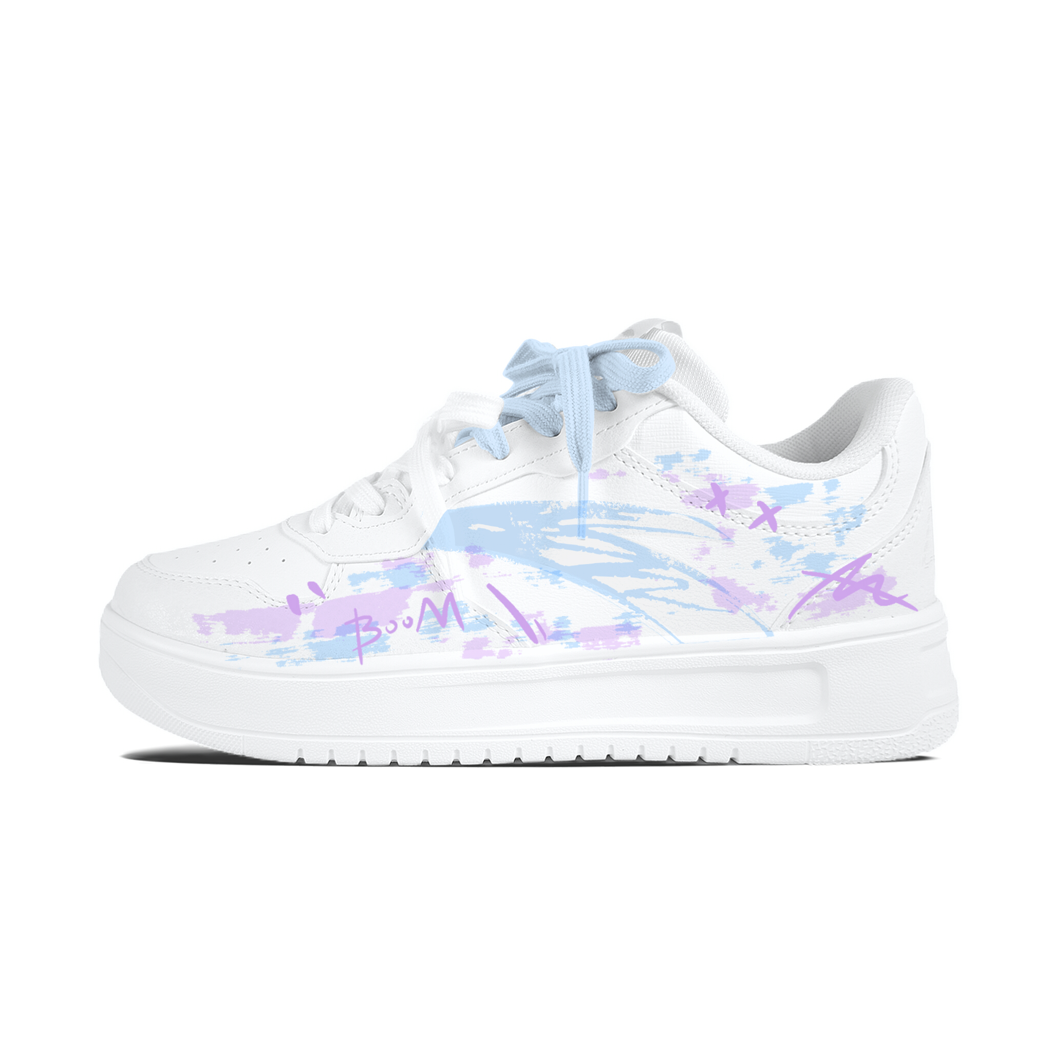 

ANTA Легкие граффити Pink Blue устойчивые к истиранию легкие нескользящие низкие кроссовки для скейтбординга Unisex