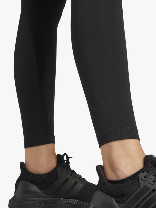 Основы линейной хлопок леггинсы adidas, черный/белый — фото 4