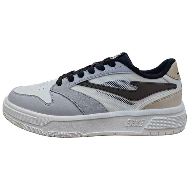 

Erke Кроссовки Anti Slip Wear Resistant Lightweight Breathable Low Top Skateboard Shoes Men's Gray White