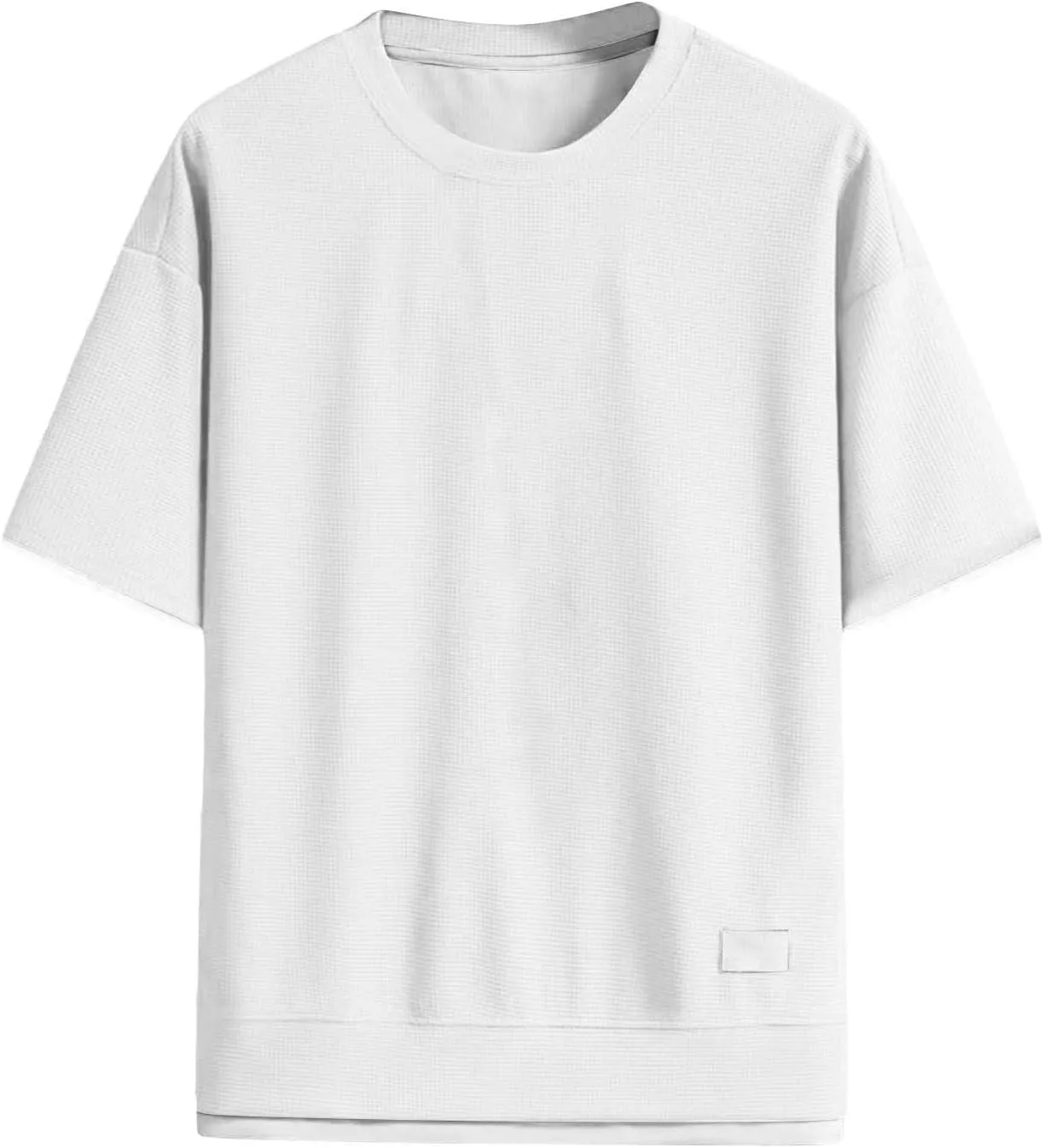 Мужская футболка Cotton Textured Waffle Big and Tall Performance, свободный крой, легкая — фото 4