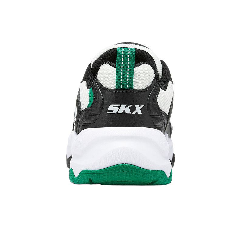 Skechers Kids Детские нескользящие износостойкие низкие повседневные кроссовки для мальчиков, черные, зеленые — фото 4