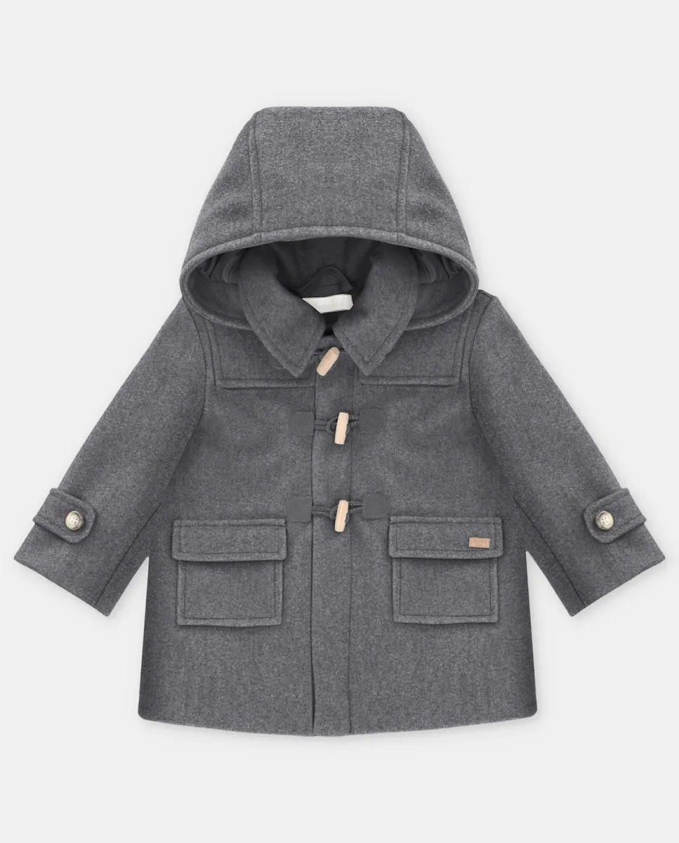 

Детское пальто из ткани с капюшоном антрацитового цвета Martín Aranda