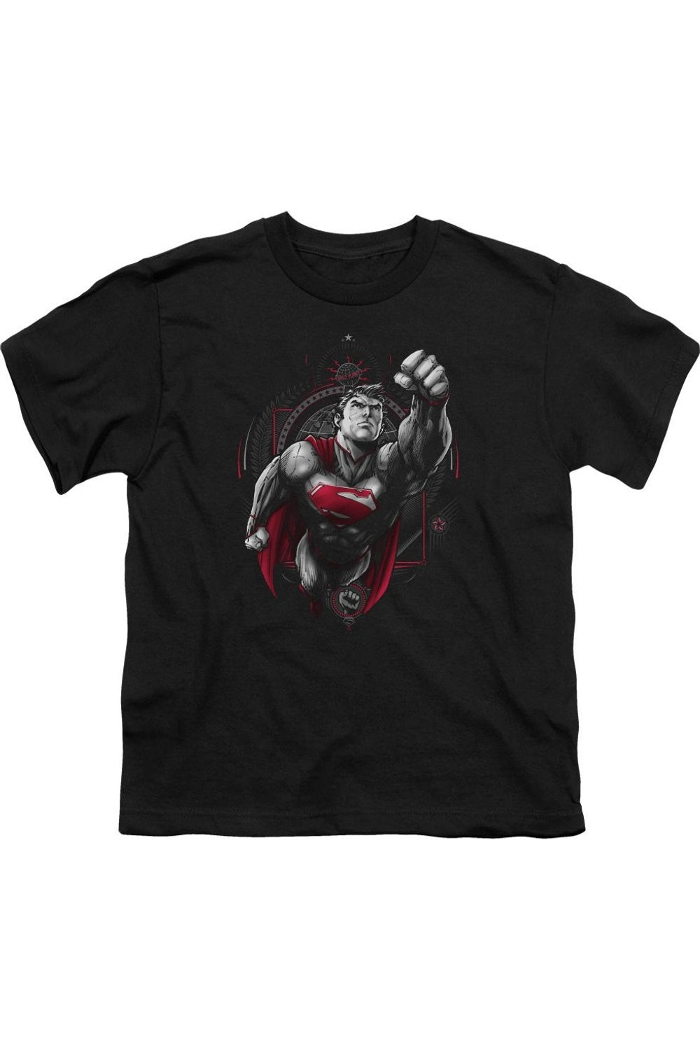 

Футболка с принтом "Superman Propaganda" для детей с короткими рукавами Gildan, черный