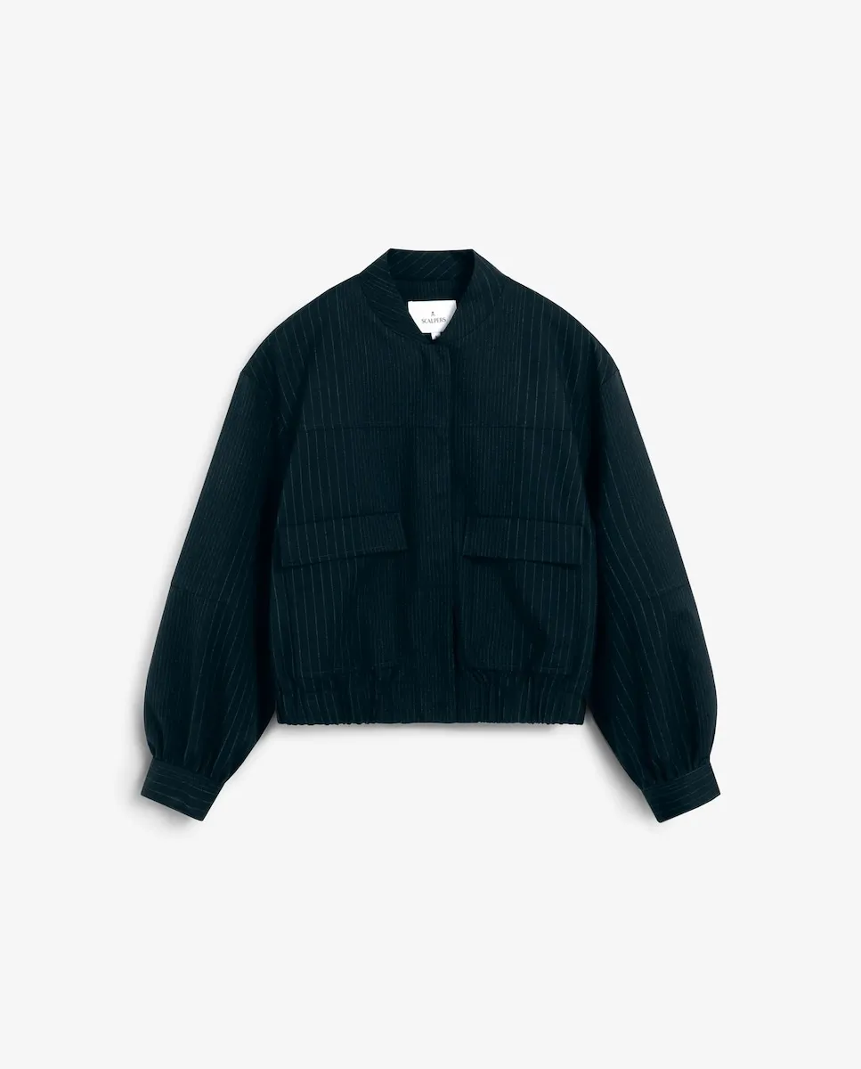 

Женская бомбер-куртка с деловой полосой Scalpers, синий