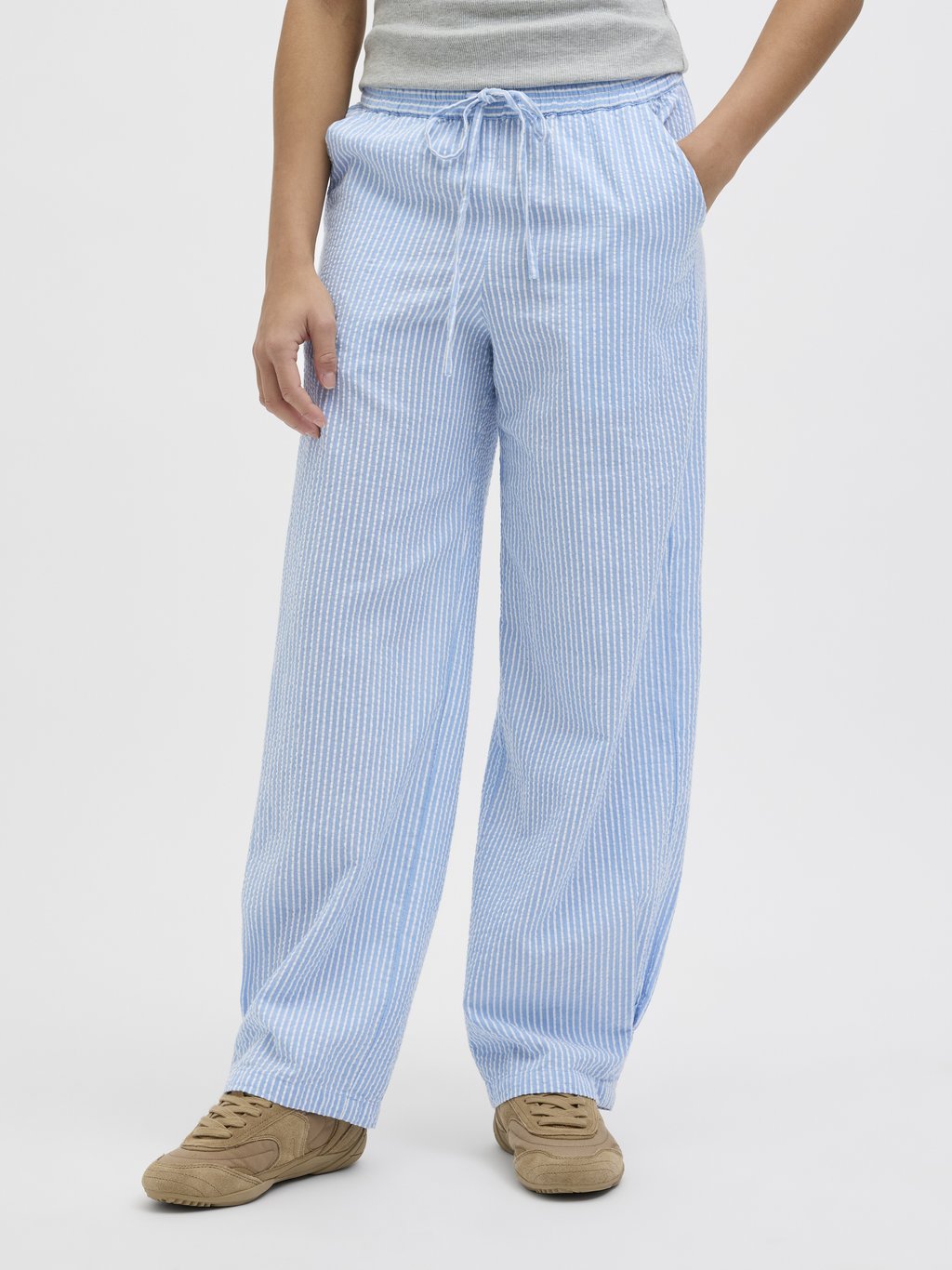 

Брюки JXWINDY SEERSUCKER BARREL PANT JJXX, светло-голубой
