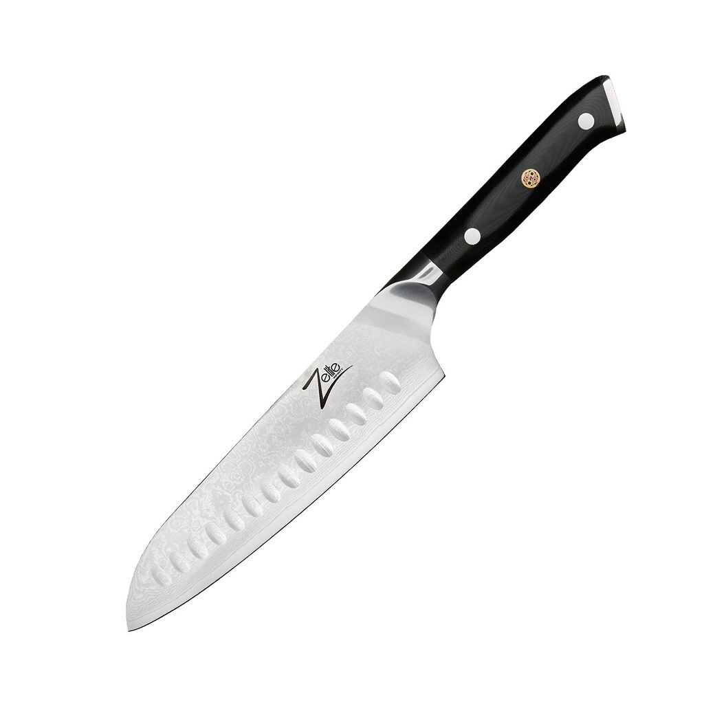 

Нож Zelite Santoku Damascus, острый кухонный нож 17,8 см, японский нож для дома и общепита, профессиональный нож острый, дамасский поварской нож для кухни, дамасский нож с бесшовной обработкой Zelite Infinity by Klarstein