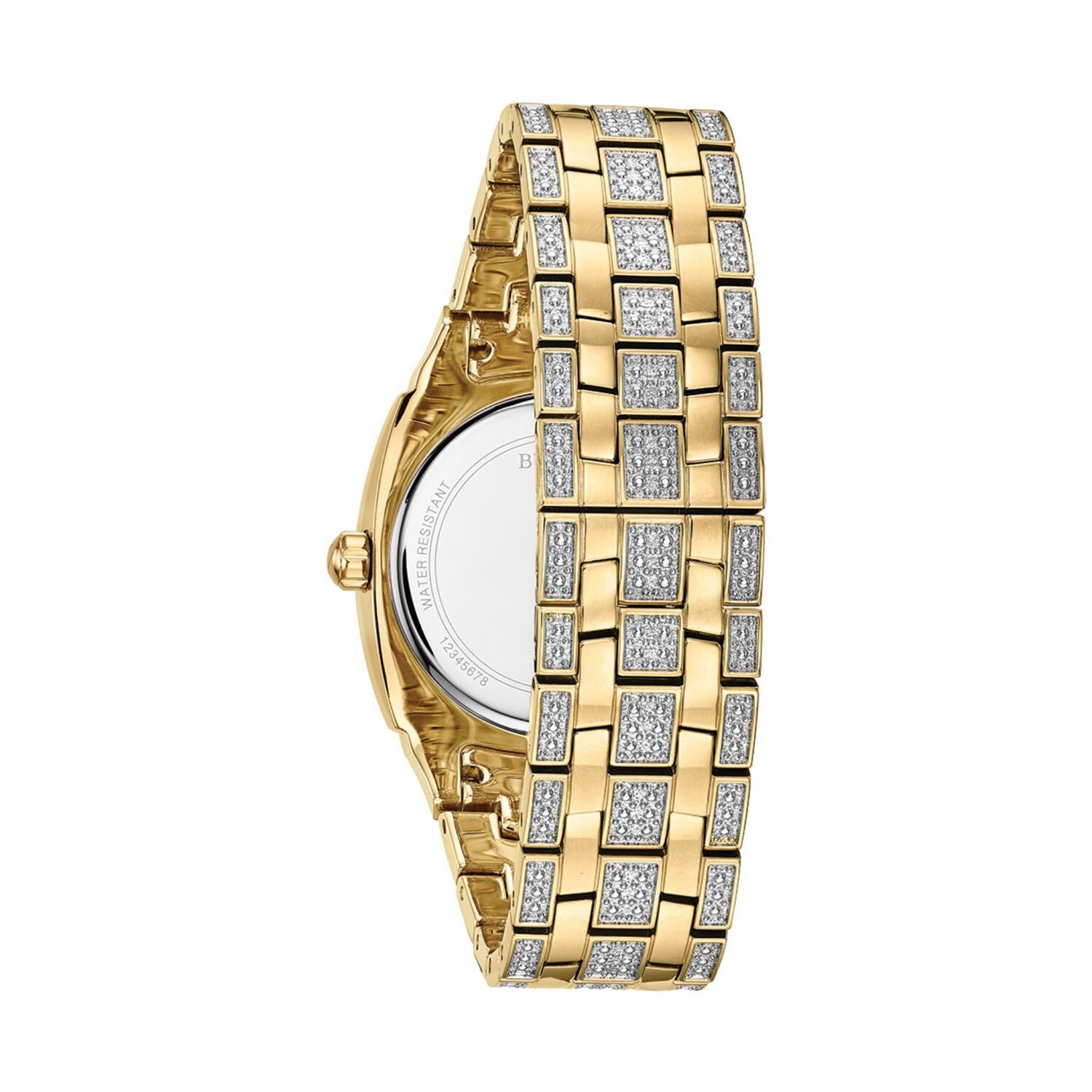 

Мужские часы с золотистыми кристаллами, циферблат с паве - 98B323 Bulova