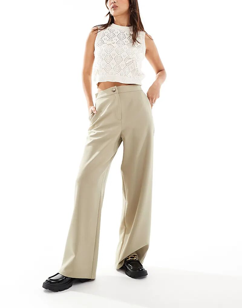 

Широкие брюки для папы, сшитые на заказ, в каменном цвете ASOS DESIGN