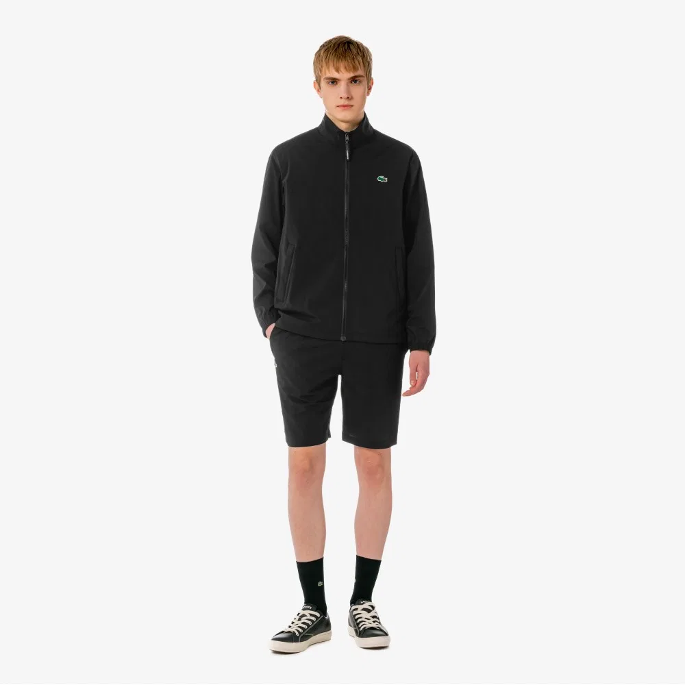 Мужские теннисные шорты из тканого материала чёрные от Lacoste — фото 4