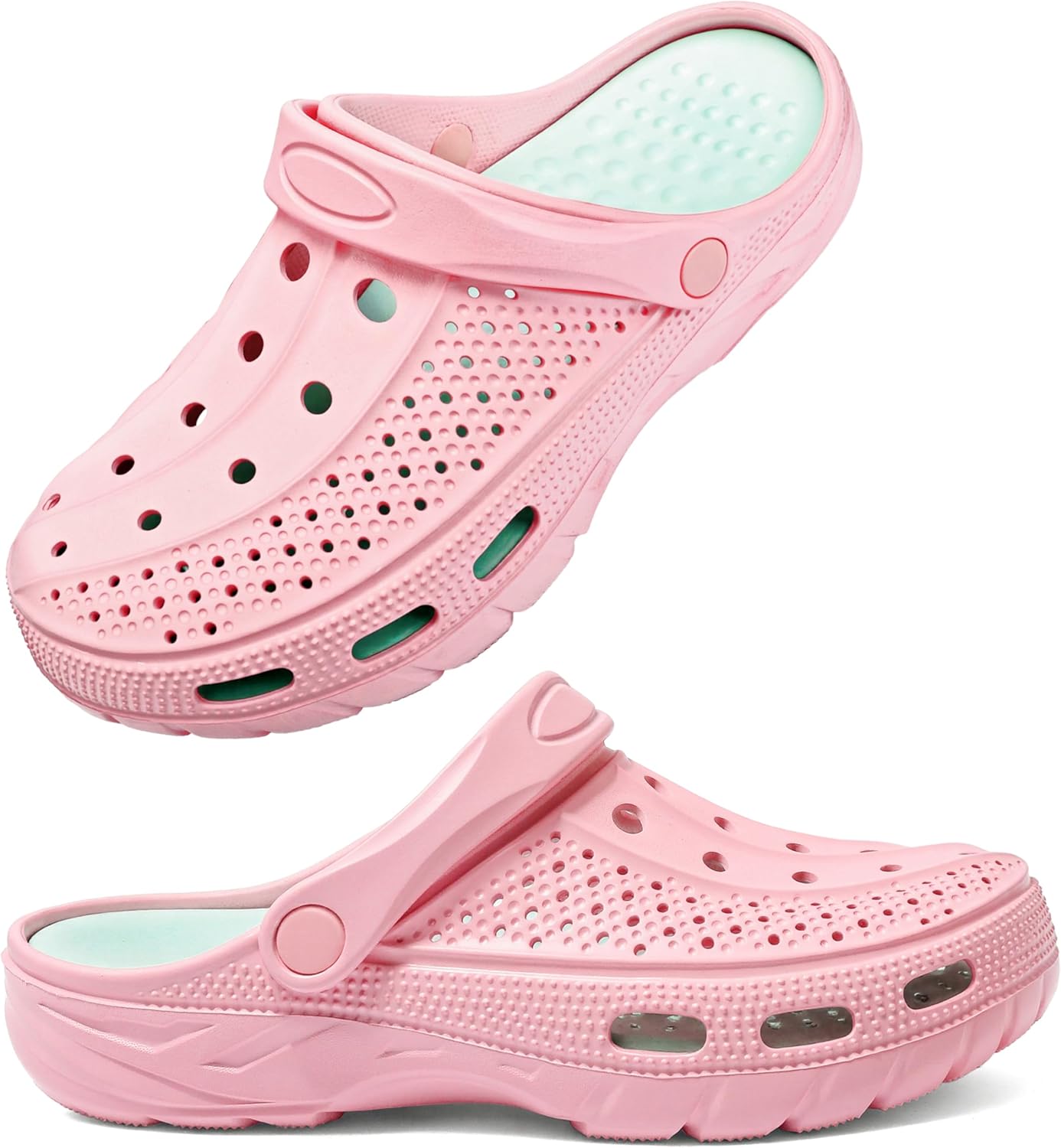 

Женские и мужские ортопедические сабо с поддержкой свода стопы, садовые туфли, сандалии, тапочки с стельками при плантарном фасциите Inminpin, розовый