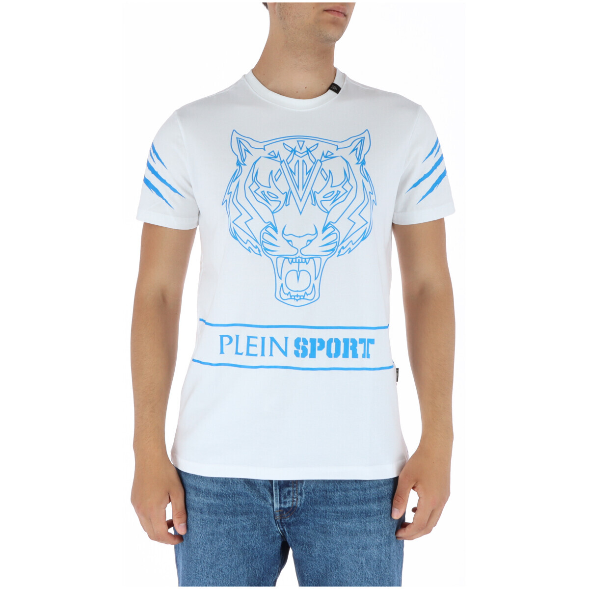 

Футболка мужская Plein Sport с принтом тигра, белый